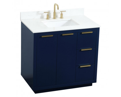 Elegant Bathroom Vanity - Blue (VF19436BL-BS)