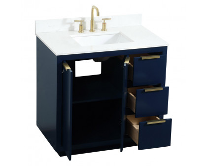 Elegant Bathroom Vanity - Blue (VF19436BL-BS)