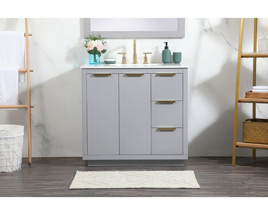 Elegant Bathroom Vanity - Gray (VF19436GR)