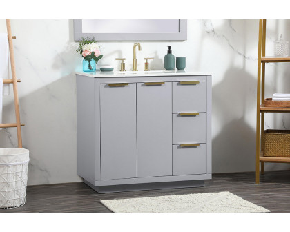 Elegant Bathroom Vanity - Gray (VF19436GR)