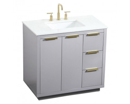 Elegant Bathroom Vanity - Gray (VF19436GR)