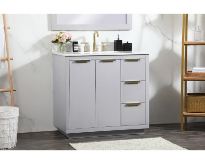 Elegant Bathroom Vanity - Gray (VF19436GR-BS)