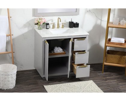 Elegant Bathroom Vanity - Gray (VF19436GR-BS)