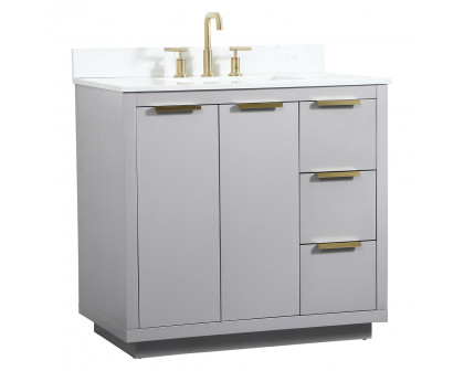 Elegant Bathroom Vanity - Gray (VF19436GR-BS)