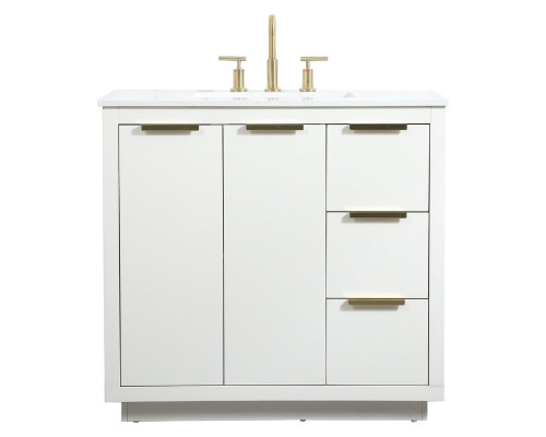 Elegant Bathroom Vanity - White (VF19436WH)