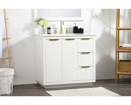 Elegant Bathroom Vanity - White (VF19436WH)