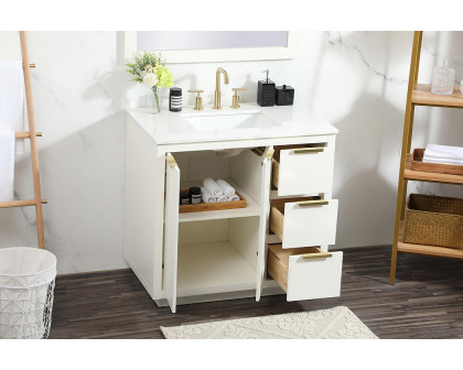 Elegant Bathroom Vanity - White (VF19436WH)