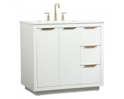 Elegant Bathroom Vanity - White (VF19436WH)