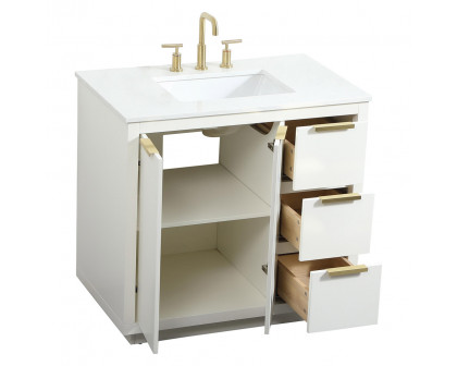 Elegant Bathroom Vanity - White (VF19436WH)