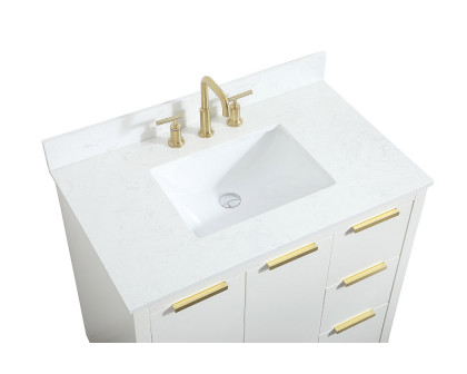 Elegant Bathroom Vanity - White (VF19436WH-BS)