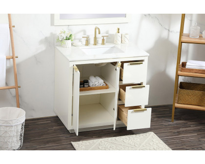 Elegant Bathroom Vanity - White (VF19436WH-BS)