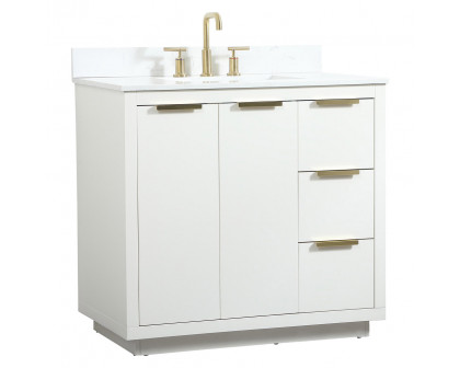 Elegant Bathroom Vanity - White (VF19436WH-BS)