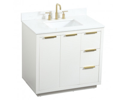 Elegant Bathroom Vanity - White (VF19436WH-BS)