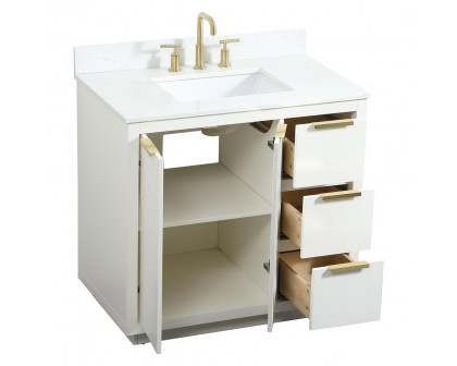 Elegant Bathroom Vanity - White (VF19436WH-BS)