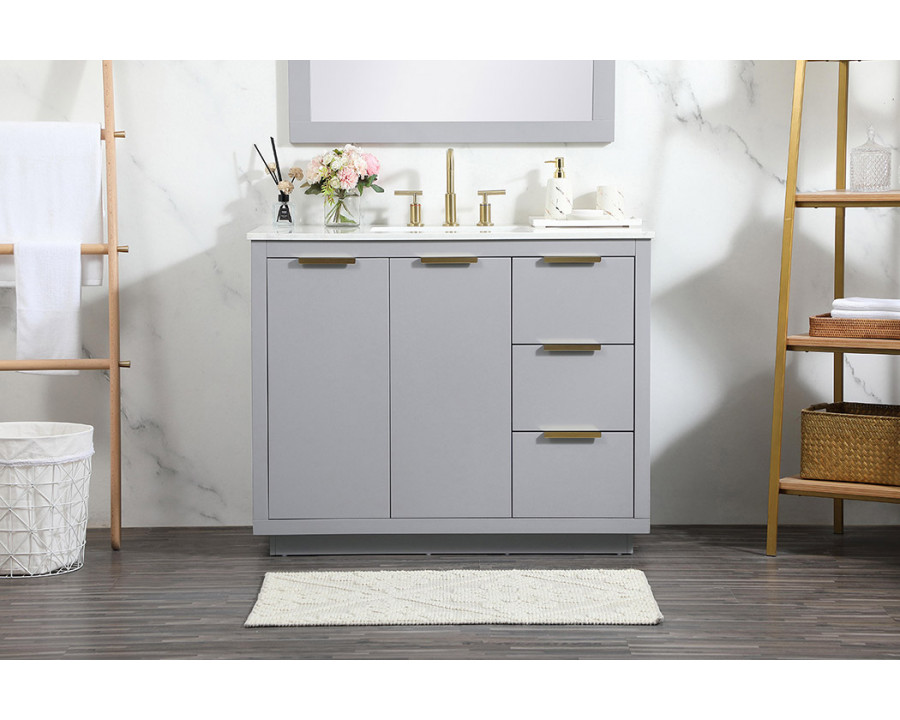 Elegant Bathroom Vanity - Gray (VF19442GR)