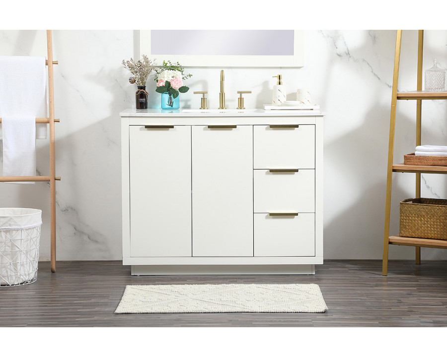 Elegant Bathroom Vanity - White (VF19442WH)