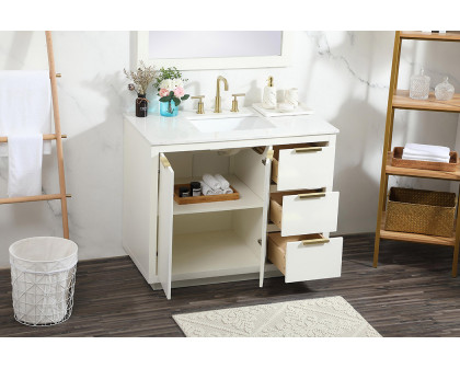 Elegant Bathroom Vanity - White (VF19442WH)