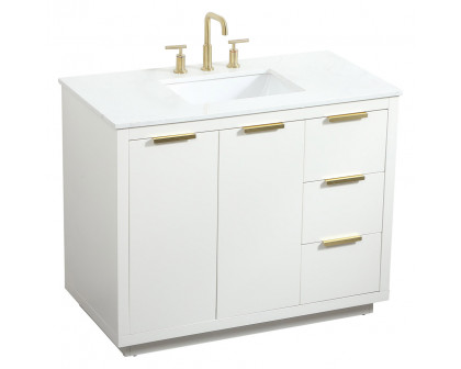 Elegant Bathroom Vanity - White (VF19442WH)