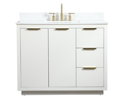 Elegant Bathroom Vanity - White (VF19442WH-BS)