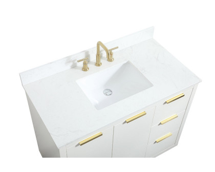 Elegant Bathroom Vanity - White (VF19442WH-BS)