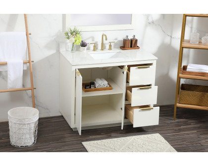 Elegant Bathroom Vanity - White (VF19442WH-BS)