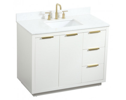 Elegant Bathroom Vanity - White (VF19442WH-BS)