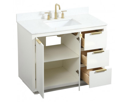 Elegant Bathroom Vanity - White (VF19442WH-BS)