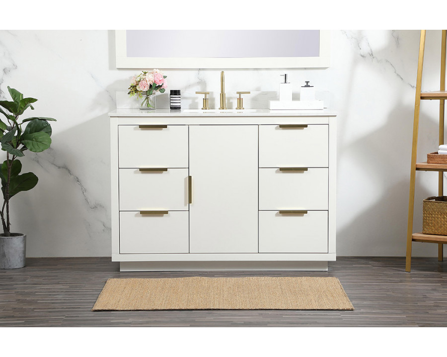 Elegant Bathroom Vanity - White (VF19448WH-BS)