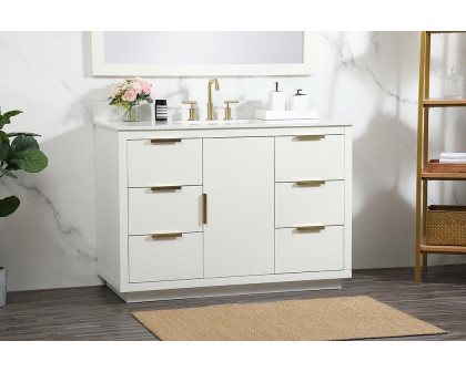 Elegant Bathroom Vanity - White (VF19448WH-BS)