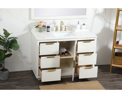 Elegant Bathroom Vanity - White (VF19448WH-BS)