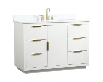 Elegant Bathroom Vanity - White (VF19448WH-BS)