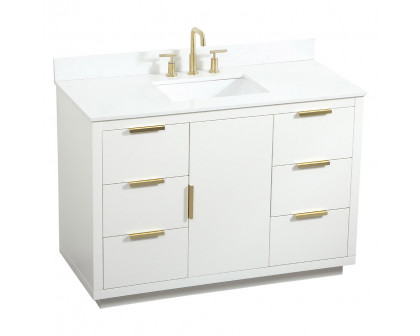 Elegant Bathroom Vanity - White (VF19448WH-BS)