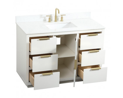 Elegant Bathroom Vanity - White (VF19448WH-BS)