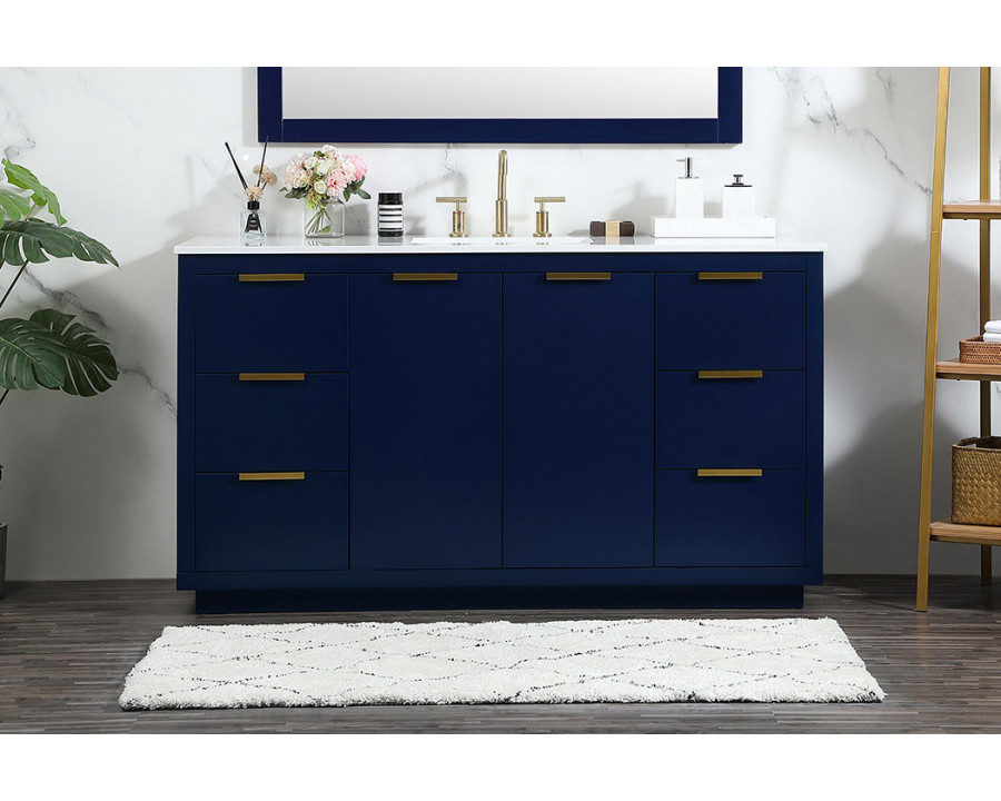 Elegant Bathroom Vanity - Blue (VF19460BL)