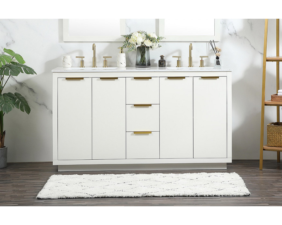 Elegant Bathroom Vanity - White (VF19460DWH)