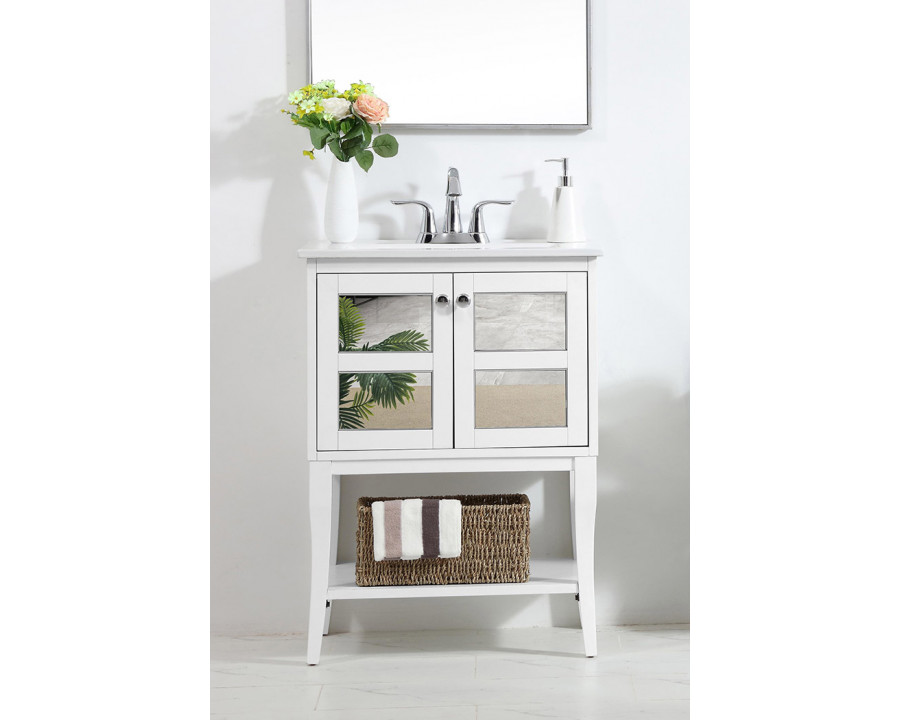 Elegant Bathroom Vanity - White/Mirror (VF2100MR)