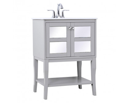 Elegant Bathroom Vanity - Gray/Mirror (VF2101MR)