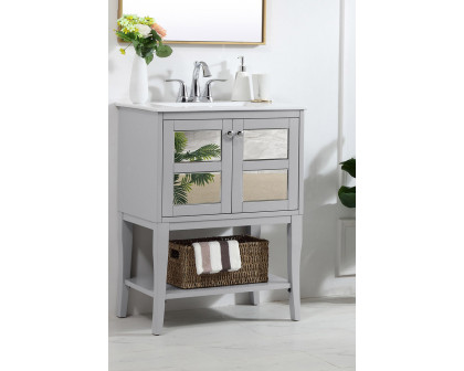 Elegant Bathroom Vanity - Gray/Mirror (VF2101MR)