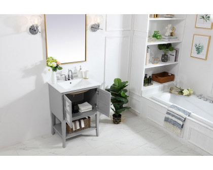 Elegant Bathroom Vanity - Gray/Mirror (VF2101MR)