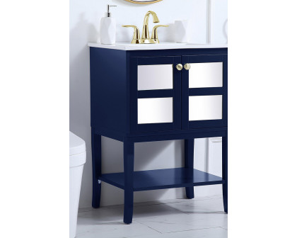 Elegant Bathroom Vanity - Blue/Mirror (VF2101MRBL)