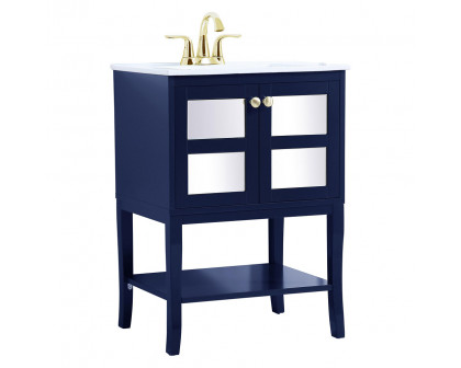 Elegant Bathroom Vanity - Blue/Mirror (VF2101MRBL)