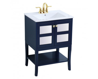 Elegant Bathroom Vanity - Blue/Mirror (VF2101MRBL)