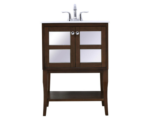 Elegant Bathroom Vanity - Antique Coffee/Mirror (VF2102MR)