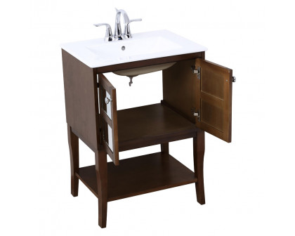 Elegant Bathroom Vanity - Antique Coffee/Mirror (VF2102MR)