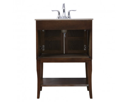 Elegant Bathroom Vanity - Antique Coffee/Mirror (VF2102MR)