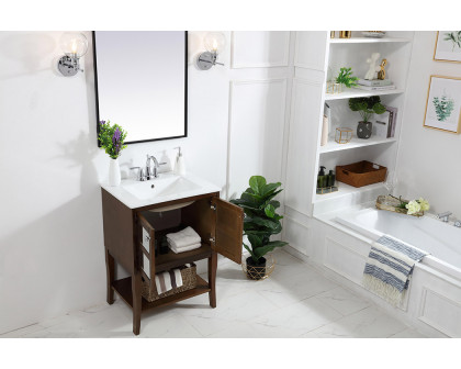 Elegant Bathroom Vanity - Antique Coffee/Mirror (VF2102MR)