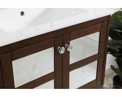 Elegant Bathroom Vanity - Antique Coffee/Mirror (VF2102MR)