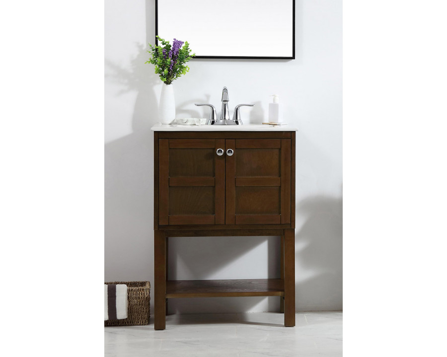 Elegant Bathroom Vanity - Antique Coffee, L 24" (VF2524AC)