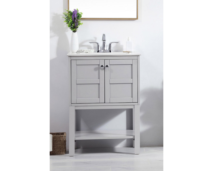 Elegant Bathroom Vanity - Gray, L 24" (VF2524GR)