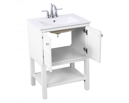 Elegant Bathroom Vanity - White, L 24" (VF2524WH)